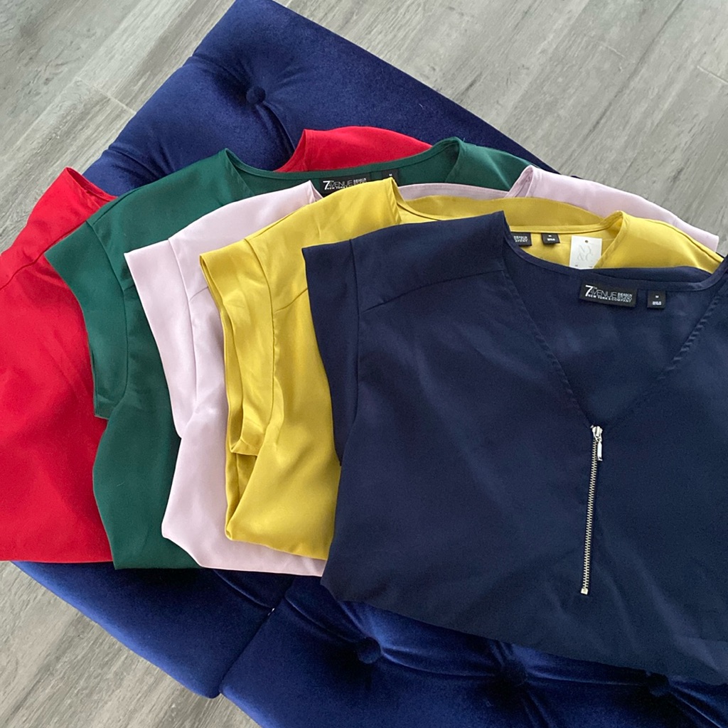 Five Zip Front Blouses
